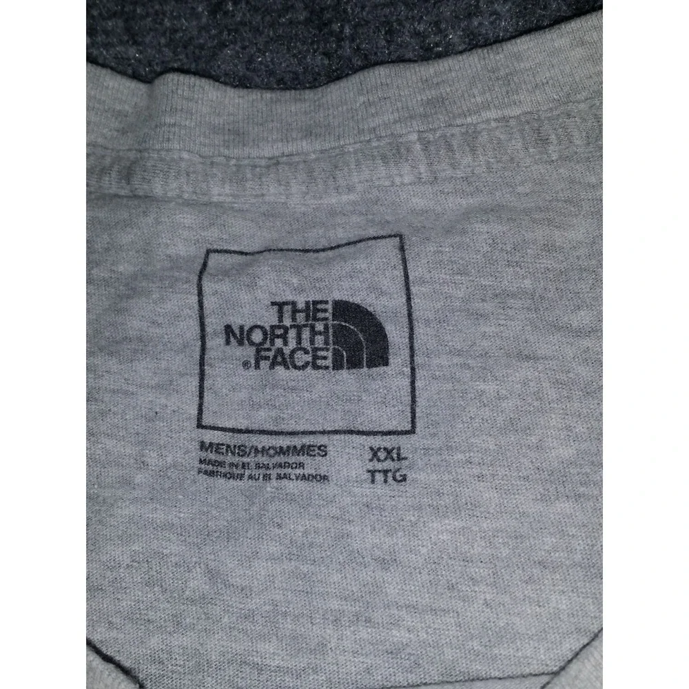The North Face Mens XXL Short Sleeve Box Logo Gray Black Outdoors Graphic TShirt